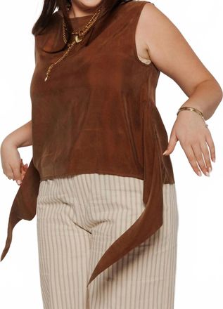 Thinking Mu Solea Sleeveless Top In Brown