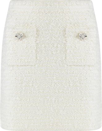 Self Portrait Dames, Rokken, Wit, Maat: XS Katoen