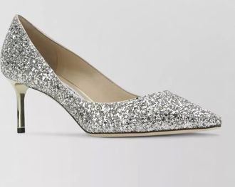 Jimmy Choo London glitter leather pumps