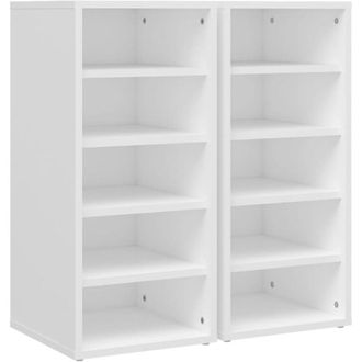 vidaXL Vidaxl - Muebles zapateros 2 uds contrachapada blanco 31,5x35x70 cm