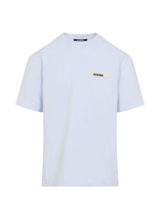 Jacquemus Light Blue Crew Neck T-Shirt With Subtle Branding