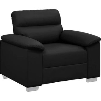 vidaXL Sill&oacute;n De Sof&aacute; De Cuero Sint&eacute;tica Negro 60 Cm Vidaxl