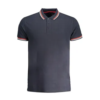 Cavalli Navy Cotton Men Polo Mens Shirt