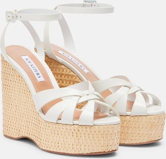 Aquazzura Copacabana leather wedge sandals