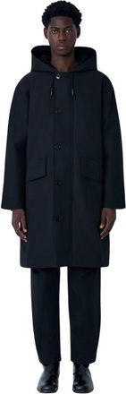 Margaret Howell Hooded Deck Parka - Heren - Parka Jassen - Zwart - M - Katoen - Jassen