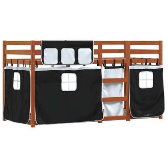 Berkfield Home Elegant Bunk Bed without Mattress White&Black 80x200 cm Solid Woo in Brown