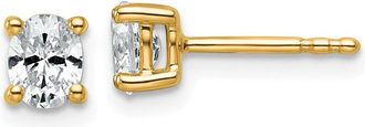 Diamond2Deal 14k Gold 1/2 ctw Lab Grown Diamond Oval Stud Earrings