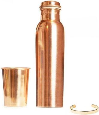 OEM Set Cobre Pure Botella 950 Ml + Vaso 250 Ml + Pulsera Gisane Cl&aacute;sica