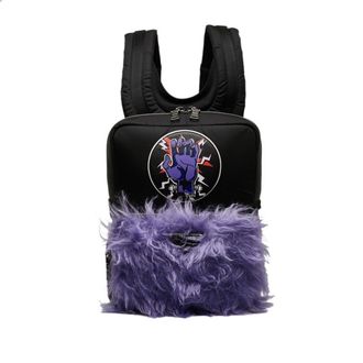 Prada Black Purple Nylon Fur Backpack (Pre-Owned)