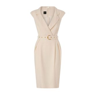 Pinko Shirt Dresses, female, Beige, Size: 2XS Midi Wrap Dress with Belt