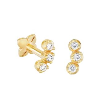 Dower & Hall 9k Diamond Curved Single Labret