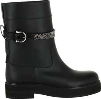 Ferragamo Ean Crystal Embellished Booties