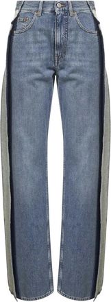Maison Margiela Jeans, Dames, Blauw, W25, Katoen, Wijde Straight Jeans