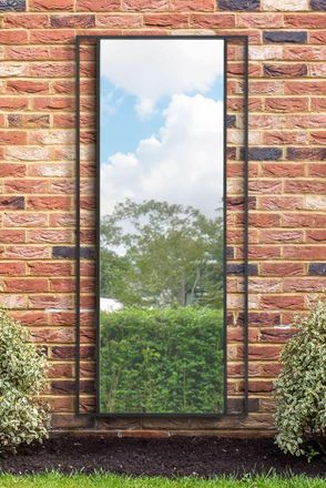 MirrorOutlet Black Modern Wall & Leaner Garden Mirror 79x 35 200x90cm | Size: 1 Pack