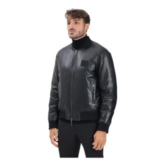 A|X Armani Exchange Bomber Jackets, male, Black, L, Reversible Black Bomber Jacket