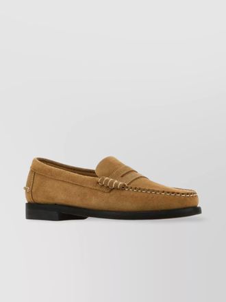 Sebago stitch detailing suede loafers