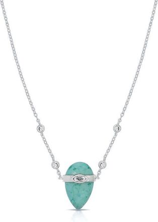 Ettika Turquoise & Cubic Zirconia Solstice Necklace in Turquoise And Silver at Nordstrom