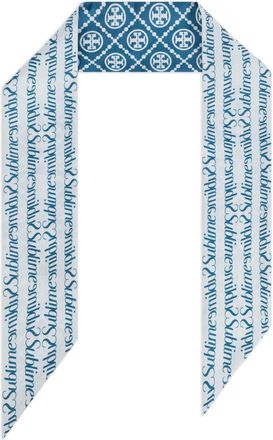 Tory Burch Sciarpa con stampa - Blu