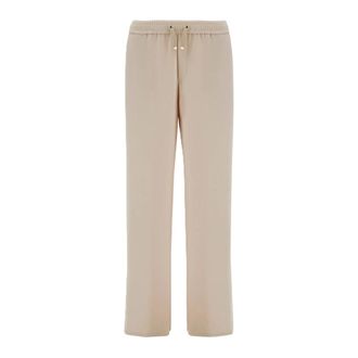 Herno Straight Trousers, female, Beige, XL, Straight Satin Trousers