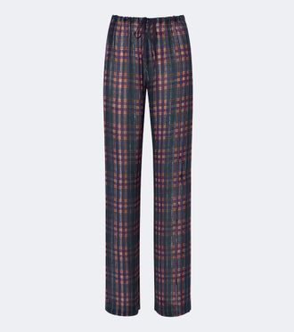 Dries Van Noten Pantaloni regular in lam&eacute; a quadri