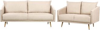 Beliani Beliani - Modern Velvet Living Room Set Beige Backrest Cushions Metal Legs Maura