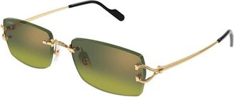 Cartier C Decor Zonnebril - Heren - Zonnebrillen - Geel - 56 MM - Nylon - Accessoires
