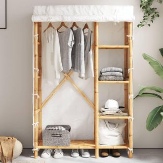 Berkfield Home Wardrobe 110x45x170 cm Bamboo in Brown | Size: 110 x 45 x 170 cm