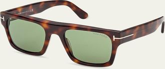 Tom Ford Mens Cyrus 02 53mm Square Acetate Sunglasses
