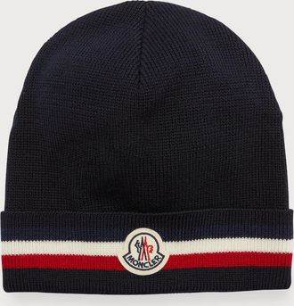 Moncler Men & apos;s Tricolor Logo Beanie