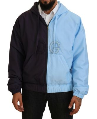 Dolce & Gabbana Tweekleurige Hooded Jacket met DG-geborduurd