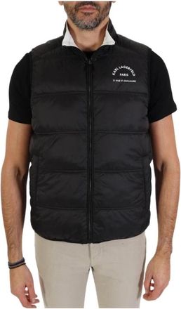 Karl Lagerfeld Mouwloze Omkeerbare Logo Jas - Heren - Bodywarmers - Zwart - 3XL - Jassen