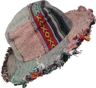 Gheri Hemp Cotton Straw Sun Hat Panama Wide Brim Summer Holiday Colorful Rainbow K