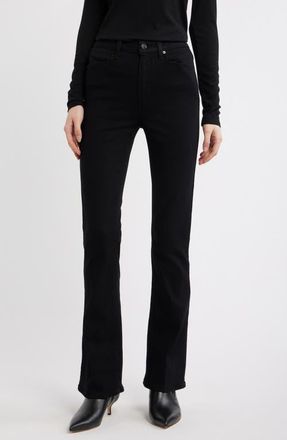 Paige Laurel Canyon High Waist Bootcut Jeans in Black Lacquer at Nordstrom, Size 32