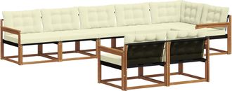 vidaXL Conjunto De Sof&aacute;s De Exterior 8 Uds. Natural Y Crema Vidaxl