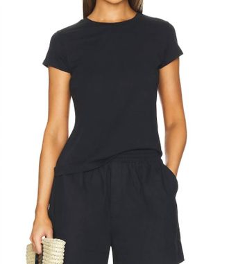 Goldie London Organic Short Sleeve Crew Tee In Black