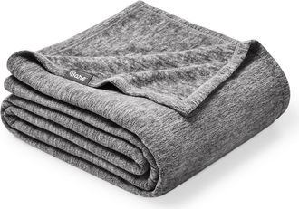 Bare Home Lightweight Polar Fleece Throw Blanket in Heather Light Grey at Nordstrom