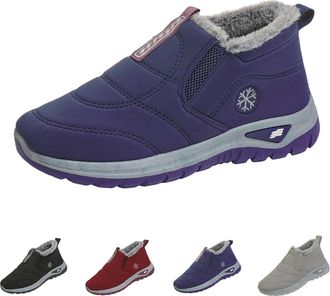 Generic Slip On Ankle Boots for Womens Size 7.5 Winter Fleece Lined Thickened Warm Shoes Casual Comfortable Lightweight Shoes Outdoor Waterproof Non Slip Snea