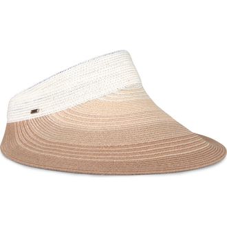 Eugenia Kim Trixie Wide Brim Packable Visor in Ivory/Natural/Camel at Nordstrom