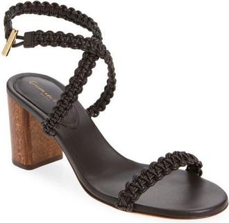 Gianvito Rossi Braided Strap Block Heel Sandal in Moka at Nordstrom, Size 6.5Us