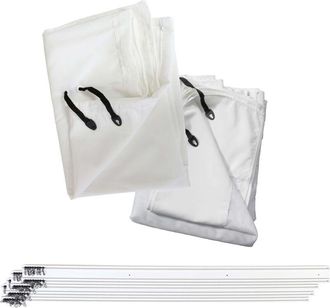 Hhg Hhg - Pared Lateral Para P&eacute;rgola 384, Juego De 4 + Mosquitera Pared Lateral De Repuesto Para P&eacute;rgola, 4x3m Blanco