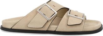 Alohas Alba Silver Buckles Slide Sandals