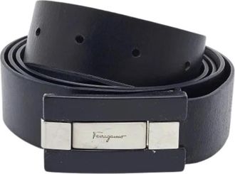 Ferragamo Pre-owned Reversible Leren Riem - Heren - Vintage Accessoires - Zwart - ONE Size - Leer - Vintage