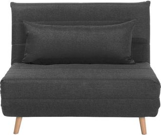 Beliani Beliani - Sof&aacute; Cama Peque&ntilde;o De Tela Gris Oscuro 1 Plaza Cama Plegable Sin Brazos Estilo Escandinavo Setten