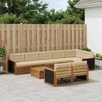 vidaXL Vidaxl Set Di Divani Da Esterno 9 Pz
