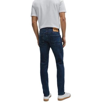 HUGO BOSS Mens Charleston Slim Fit Five Pocket Jeans in Navy - Blue - Size 40W/32L
