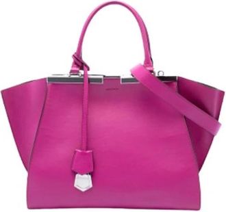 Fendi Pre-owned 3Jours Handbag - Dames - Vintage Handtas - Paars - ONE Size - Leer - Vintage