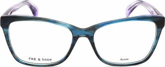 Rag & Bone Ladies Blue Rectangular Eyeglass Frames RNB3066