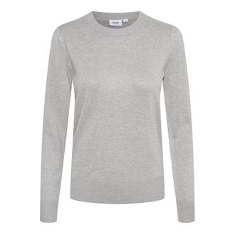 Saint Tropez Parel Grijs Mel Pullover Trui - Dames - Truien - Grijs - Maat: XS Viscose