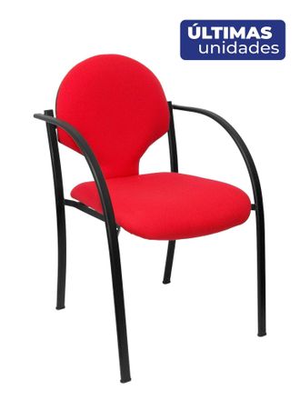 Piqueras y Crespo Pack 2 Sillas Hellin Chasis Negro Aran Rojo