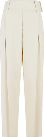 Sportmax Sportmax - weite Hose Oblo aus elfenbeinwei&szlig;er Stretch-Viskose